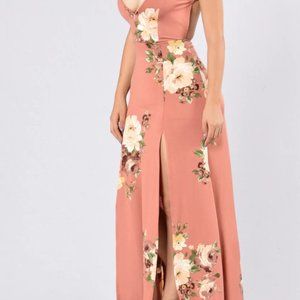 Fashion Nova Rosebud Maxi Split Dress